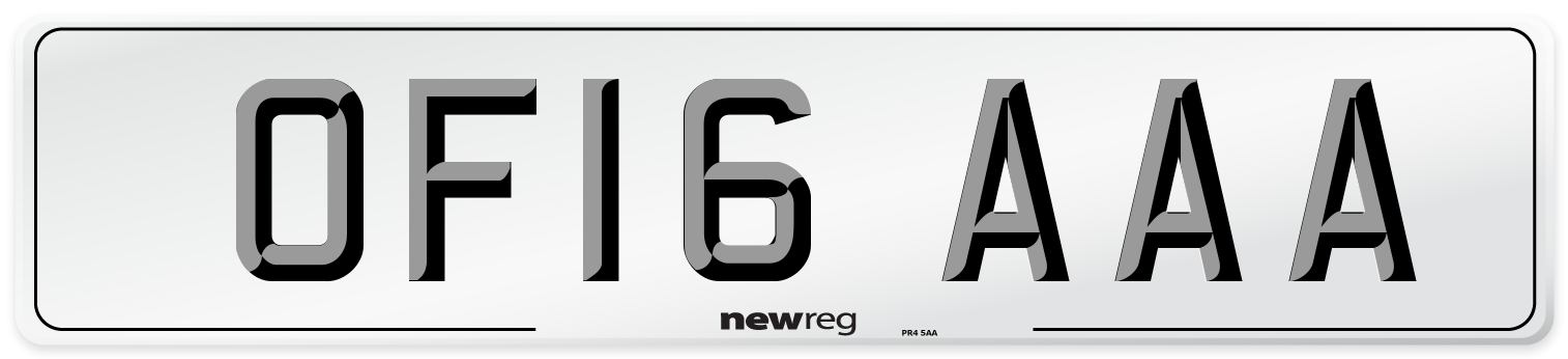 OF16 AAA Number Plate from New Reg
